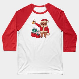 Merry Slothmas // Funny Christmas Santa Sloth Baseball T-Shirt